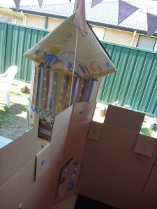 Castle tower with internal access door