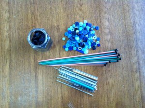 Buttons, knitting needles, crochet hooks