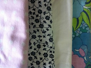 Fabrics: offcuts, vintage and up cycled